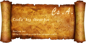 Csáky Avarka névjegykártya